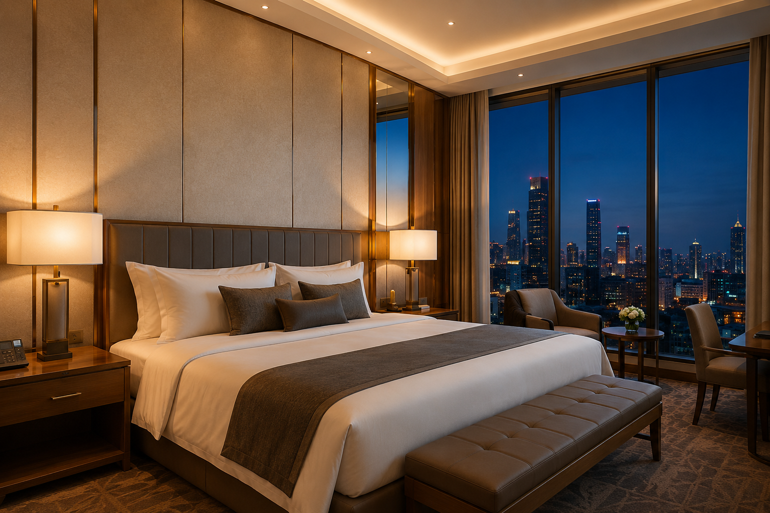 Luxury hotel room upgrade example